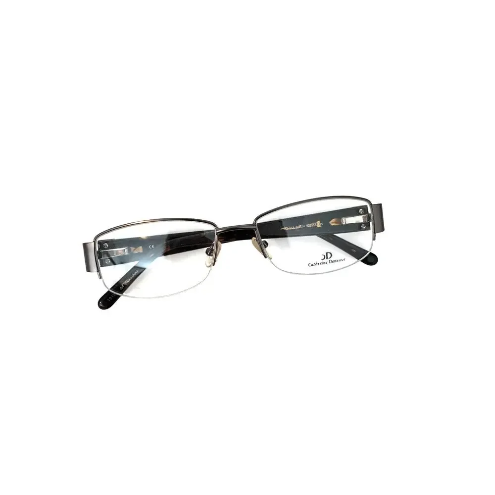 Dead stock New Catherine Deneuve 315 half rim Rectangle Grey Y2k glasses